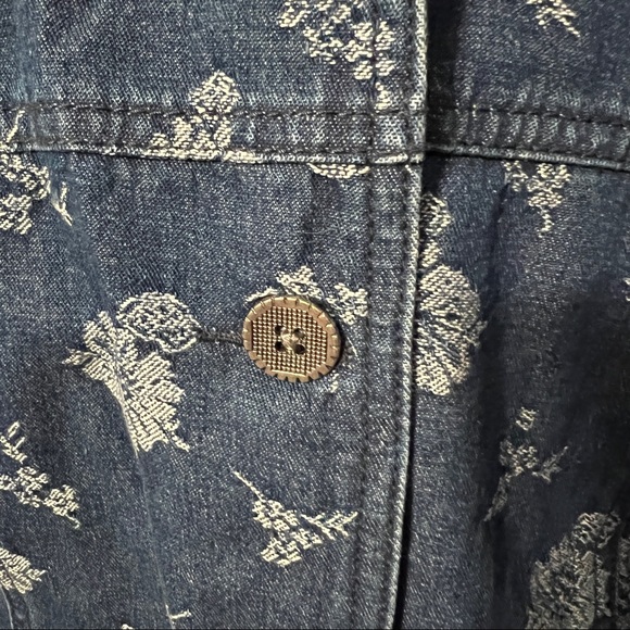 National wildlife floral jean jacket shirt 100% cotton size medium - Picture 7 of 7